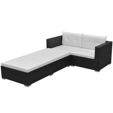 Garten Lounge Set Kissen Sitzgruppe Gartenmöbel Sofa 8-tlg. Poly Rattan vidaXL