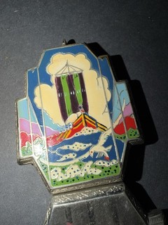 J.M. Fisher Enamel Art Deco Finger Compact 1920’s 30’s “VIKING BOLD”