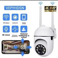 Telecamera WIFI Esterna Infrarossi Wireless-8 MP-4K-Ultra HD-Motion Detecion...