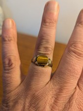 Men's 9ct Gold Tigers Eye Signet Ring Size X Fully Hallmarked 3.9 Grams