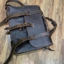 Vintage Leather Messenger Shoulder Bag Laptop Briefcase...