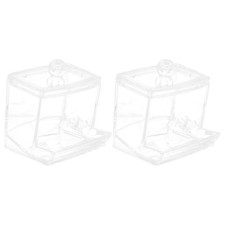 2Pcs Transparent Cotton Swab Box Desktop Acrylic Box Home Sundries Holder