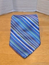 Tommy Hilfiger 100% Silk Necktie Multicolor Coastal Made In USA Preppy Business