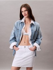 89 Calvin Klein Women's Denim Mini Skirt, White, 32