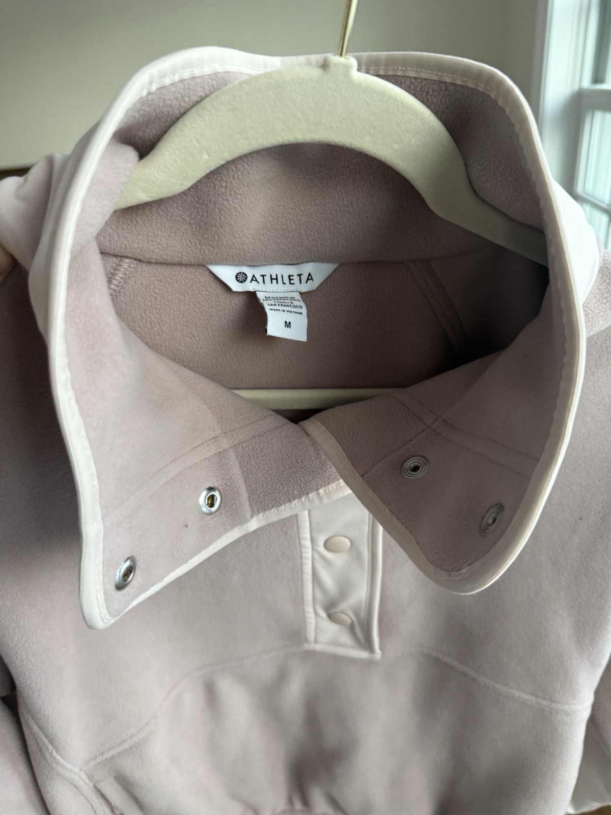 Athleta Overlook Microfleece Pullover Snap Dusty … - image 2