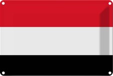 Blechschild 20x30 cm Jemen Yemen Flagge Fahne Wappen Deko Geschenk Metall Schild