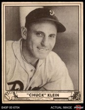 1940 Play Ball #102 Chuck Klein Phillies HOF 4.5 - VG/EX+