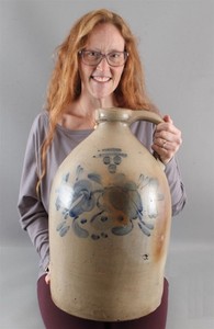6 GALLON Antique Somerset Potters Works Massachusetts New England Stoneware Jug