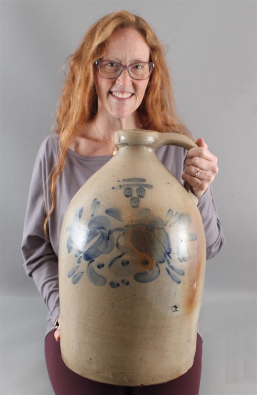 6 GALLON Antique Somerset Potters Works Massachusetts New England Stoneware Jug