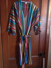 Vintage Robe Corporation of America Kabuki Coat Striped 1960s