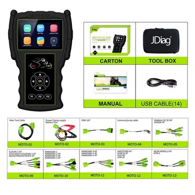 JDiag M100 Pro Motorcycle Diagnostic Scanner OBD2 Fault Diagnostic Tool Motorbik