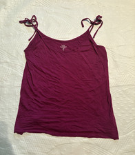 Gap Luxe Women s Camisole Tank Top Purple Solid Tie Strap XS