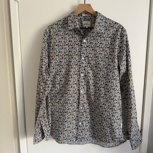 Ben Sherman Stretch Fit Floral Button Down Shirt Long Sleeve Eclectic Grandpa