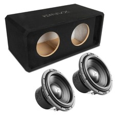 NVX NE102P Dual 10" Slot Ported 3/4" MDF Subwoofer Enclosure w/ 10" Subwoofer