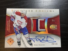 ultimate collection endorsed emblems mike ribeiro 3clr patch autograph