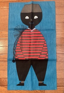 Almedahls Swedish Tea Towel Chimney Sweep Wall Art 17 X 28 Cotton Linen Blend