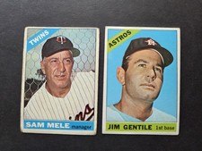 Sam Mele (#3) & Jim Gentile (#45) 1966 Topps - See Photos