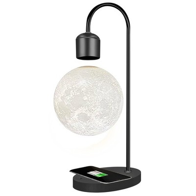 Magnetic Levitating Moon Lamp Levitation Plastic Black Table LED Night Light ...