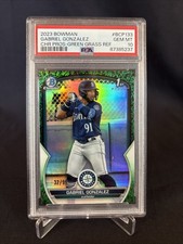 2023 Bowman 1st Chrome Prospects Gabriel Gonzalez Green Grass Ref /99 PSA 10