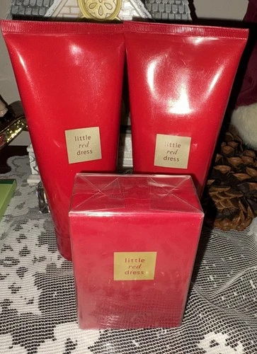 Avon Little Red Dress Eau de Parfum Spray 1.7 Oz Factory Sealed Set Wash Lotion