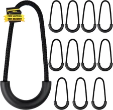 12Pc Black Nylon Zipper Pull Replacements, Heavy Duty U Shape Cord Extension Tag