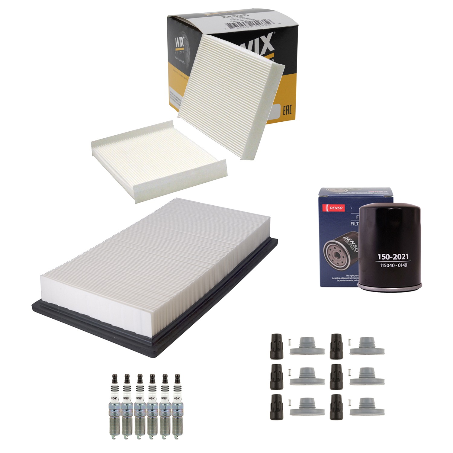 Denso Tune Up Kit NGK 6 Spark Plugs  Boots Kit for Fusion MKZ 3.5L V6 GAS Vin C