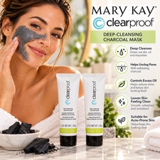 Lot of 2, MARY KAY CLEARPROOF DEEP CLEANSING CHARCOAL MASK 1.2 oz Travel sz NEW