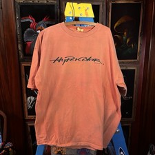 Camiseta Vintage Años 90 Hipercolor Cambio de Color Naranja a Amarillo Club de Baile XL