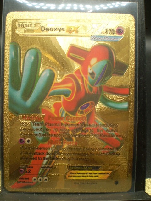 Deoxys Ex Gold Foil Pokemon Card Fan Art Display Card