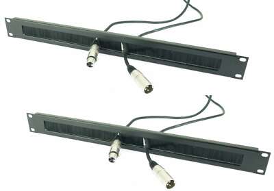 2 Stück 1 HE 19'' Rackblende Rangierleiste Bürstenleiste BRUSH Kabeldurchführung