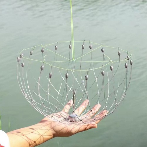 Red de Pesca Jaula Cierre Automático Abierto Peces Cangrejo Trampa Red de Alambre de Acero Agua Salada - Imagen 10 de 23