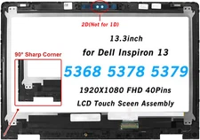 13.3" LCD Screen Assembly for Dell Inspiron 13 i5368 P69G P69G001 0FCTG8 FCTG8