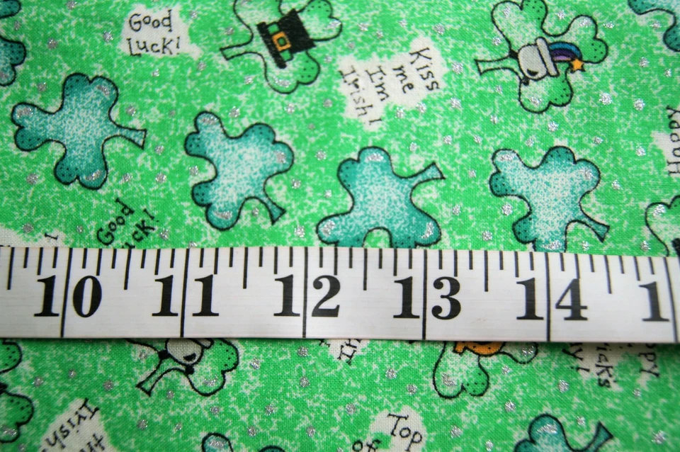 1 Yard Sparkly Saint Patrick's Day Cotton Quilting Fabric 36" X 44"  - Image 2 of 2