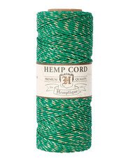 Hemptique 20 1mm Metallic Hemp Cord for Crafting, Macram , Jewelry - Grn/Gld