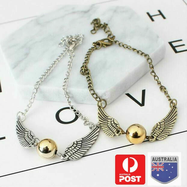 GOLD SILVER P HARRY POTTER THE DEATHLY HALLOWS SNITCH BRACELET