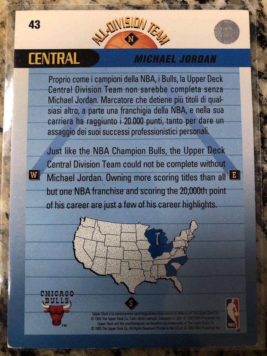 1992-93 Upper Deck MICHAEL JORDAN All-Division Team Central #43 Chicago  Bulls | eBay