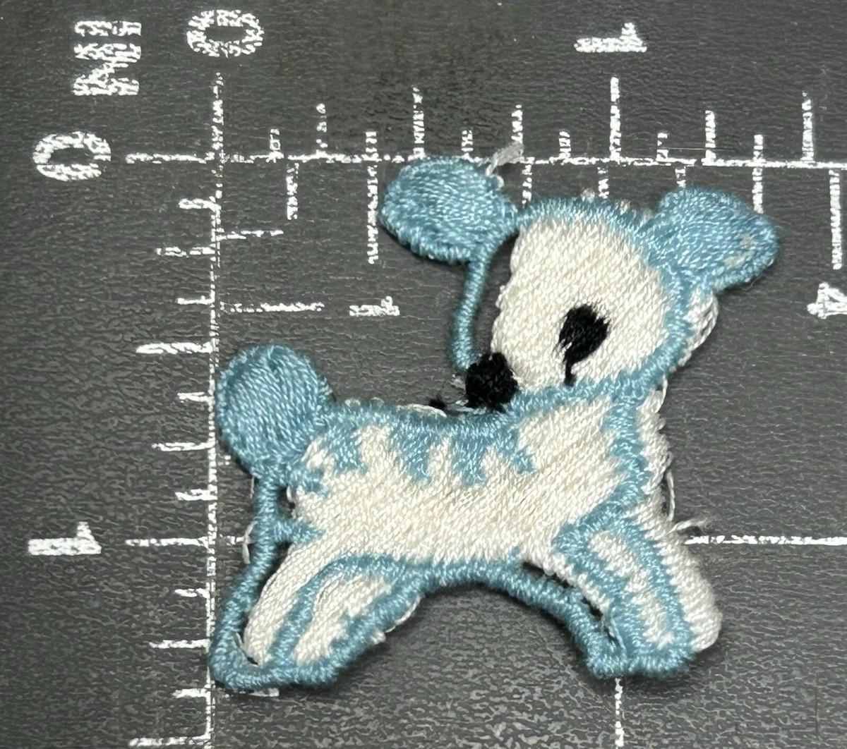 White Blue Baby Deer Fawn Bambi Applique Badge Patch