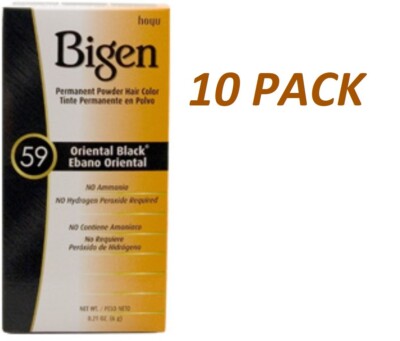 Bigen Powder Hair Color #59 Oriental Black .21 oz (10 Pack)
