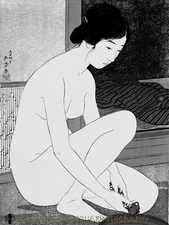 Japanese Woman After Bath 8.5x11" Photo Print Goyo Hashiguchi B&W Fine Art 1915