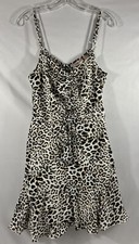 Willow & Root Women’s Size M Animal Print Dress Ruched Lined Tulip Hem NWOT