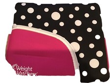 Weight Watchers Pink Polka Dot Neoprene Zippered Organizer Case Carrying Bag
