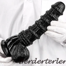 11" Long Ribbed Dildo Dong Anal Butt Plug In-depth ASS Dilator Adult Sex Toy