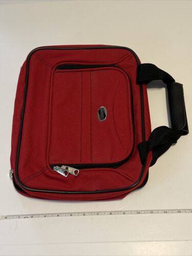 American Tourister Travel Carry On Overnight Bag Toiletry 14x4x11.5 Red Luggage - Picture 3 of 16