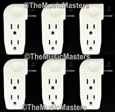 6X Triple 3 Outlet Grounded AC Wall Plug Power Splitter 3-Way Electrical Adapter
