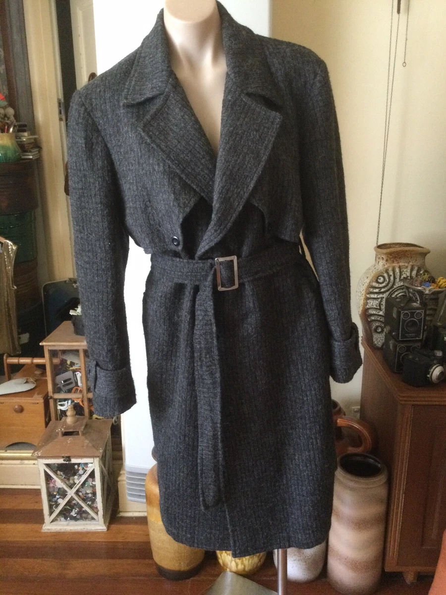 Gray wool trench coat sale