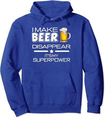 I Make Beer Disappear It's My Superpower Cool Graphic Unisex Hooded Sweatshirt