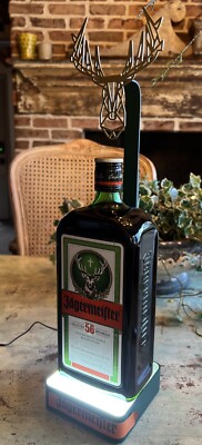 Unique Jägermeister Bottle Display Electric Light Up Stand - NEW