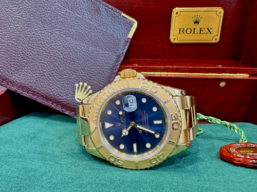 Rolex Oyster Perpetual Yachtmaster 16628 Gold 18kt Blue T-Series Box - Picture 2 of 7