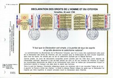 2602/5++FEUILLET CEF   1er JOUR  1989     DECLARATION DES DROITS DE L' HOMME