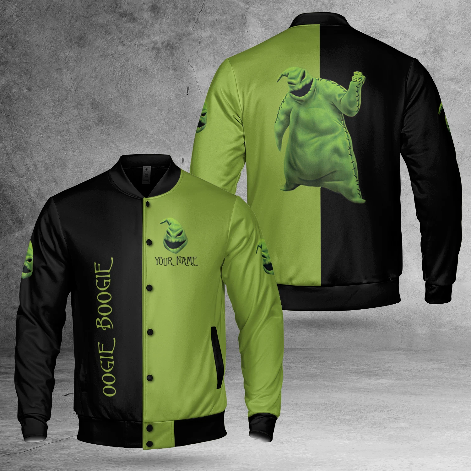 Personalized The Nightmare Before Christmas Oogie Boogie Black & Green Jacket